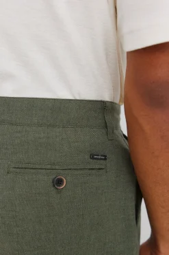 Bermuda dobby en lin comfort fit