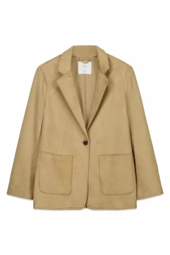 Blazer en daim synth&eacute;tique