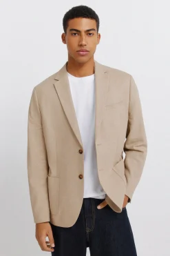 Blazer en lin et coton