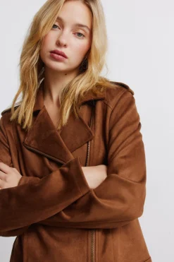 Blouson en daim avec passants