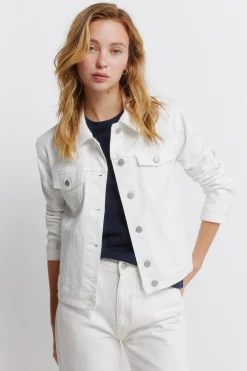 Blouson en denim écru
