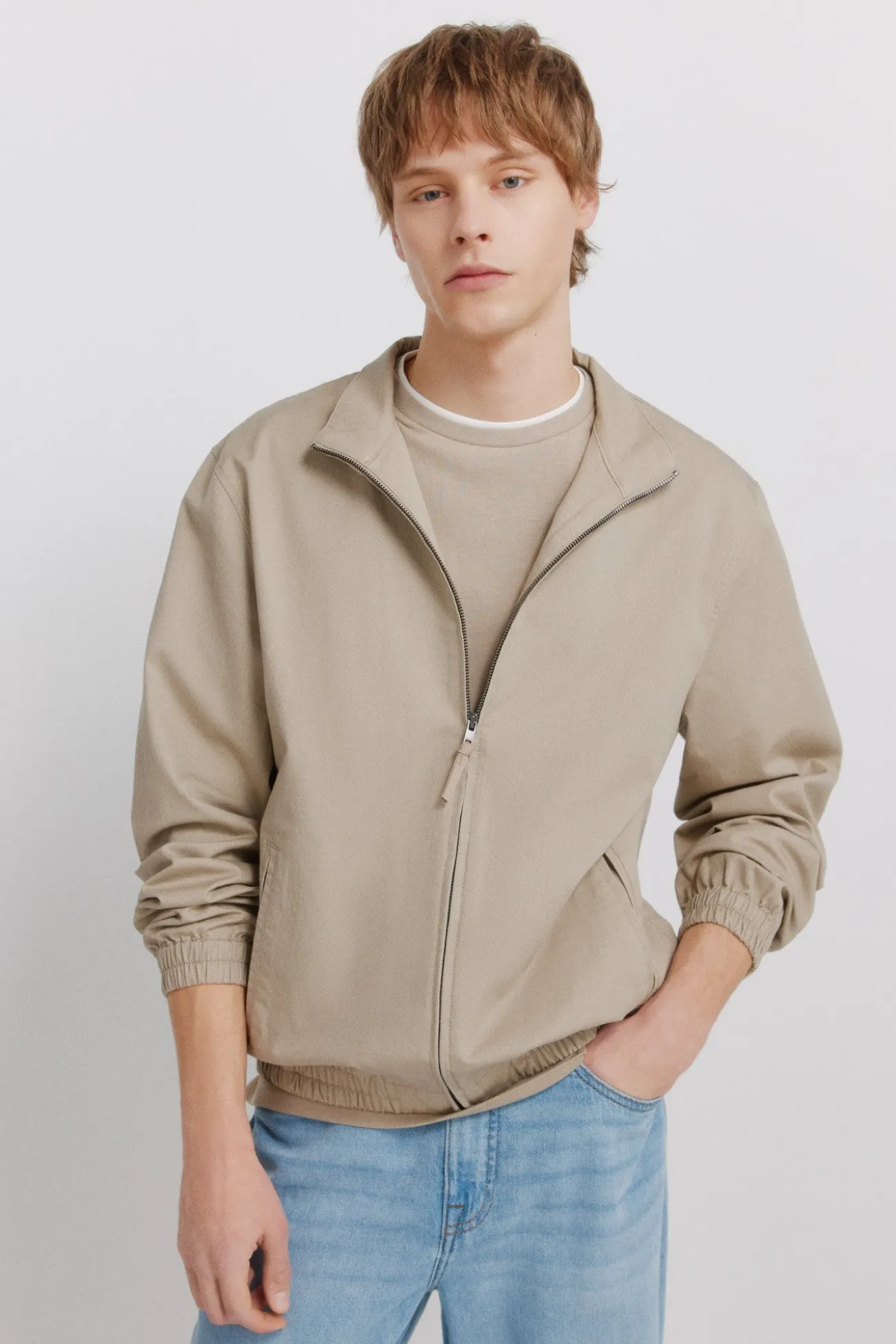 Blouson léger en lin et coton
