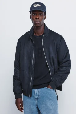 Blouson matelass&eacute; effet daim