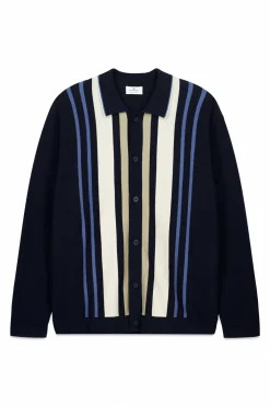 Cardigan à boutons à rayures verticales