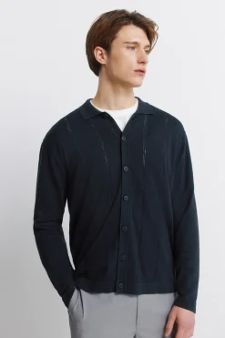 Cardigan à boutons col polo