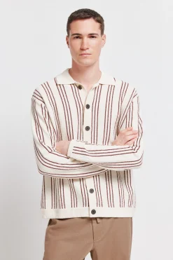 Cardigan à rayures fantaisie