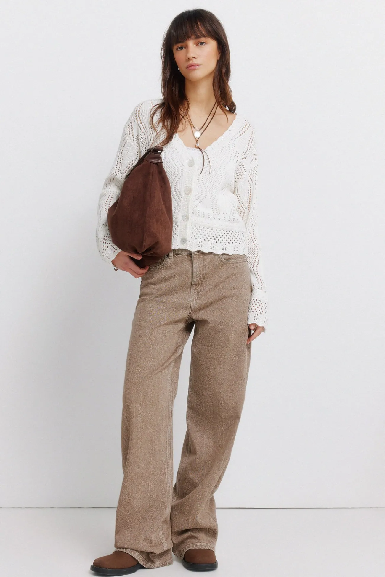 Cardigan pointelle