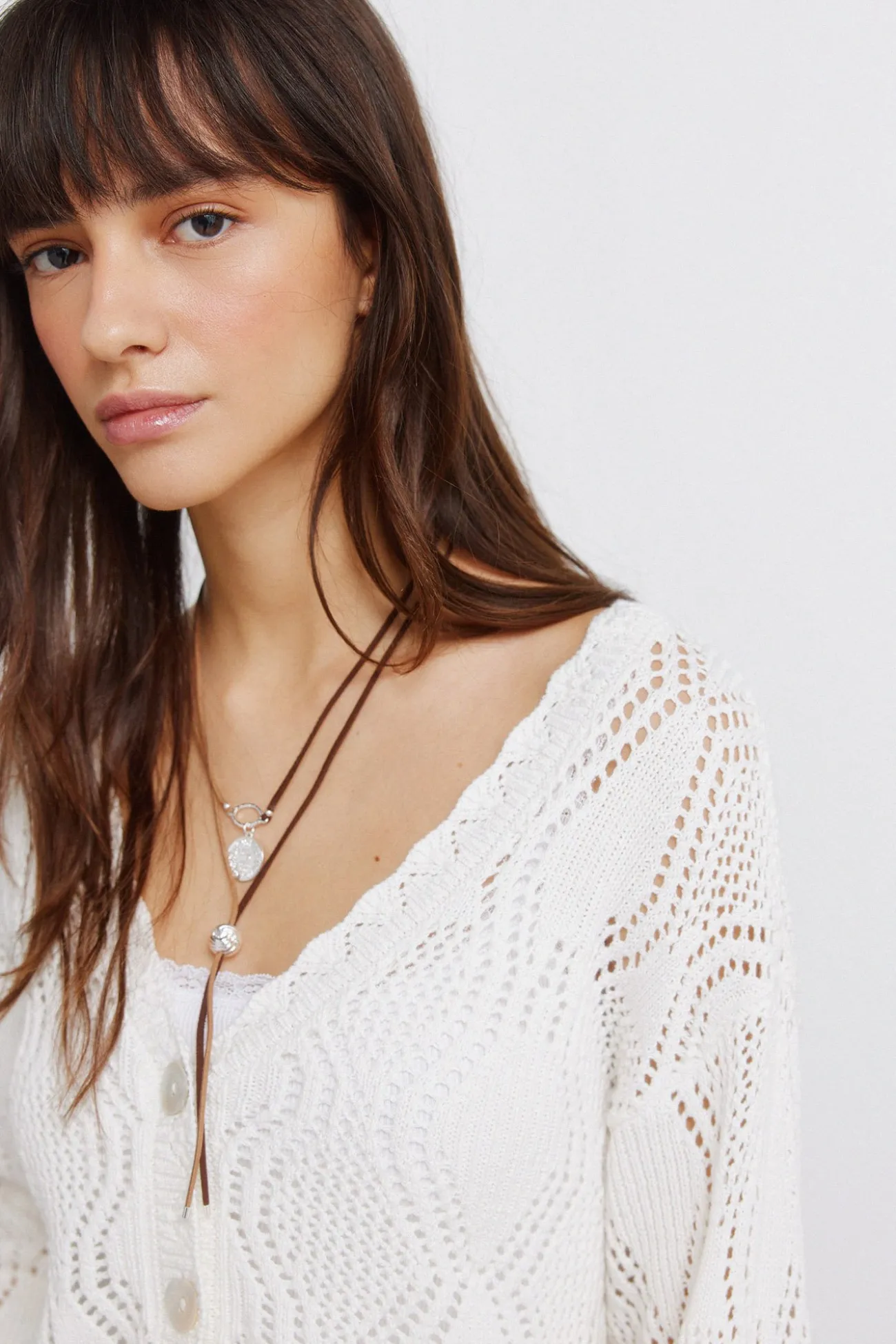 Cardigan pointelle