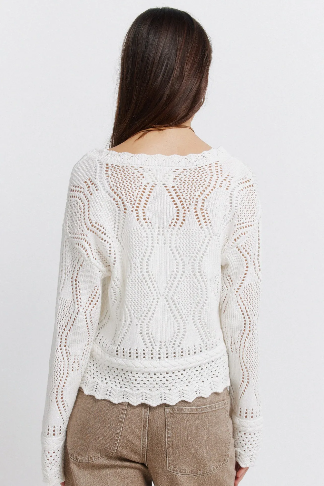 Cardigan pointelle