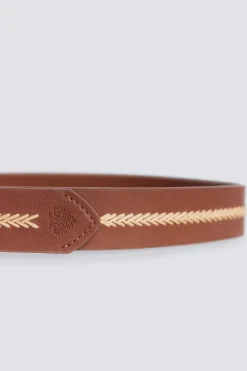 Ceinture effet cuir &agrave; motifs ethniques