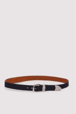 Ceinture effet cuir avec pointe en métal