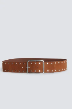 Ceinture large en daim à clous