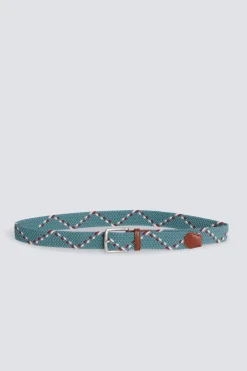 Ceinture tress&eacute;e unie &agrave; zigzag contrastant