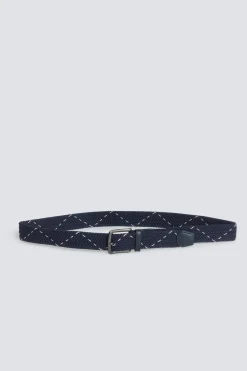 Ceinture tress&eacute;e unie avec croix contrastante