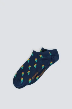 Chaussette cheville imprimé perroquet