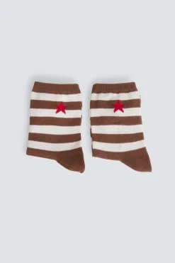 Chaussette longue &agrave; rayures &eacute;toile