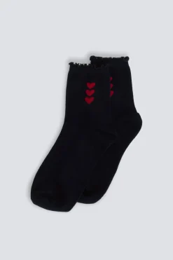 Chaussettes longues à cœurs
