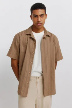 Chemise bowling manches courtes jacquard