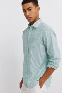 Chemise en lin à rayures