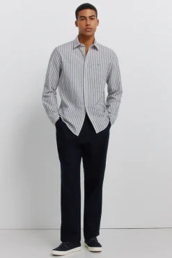 Chemise en lin à rayures