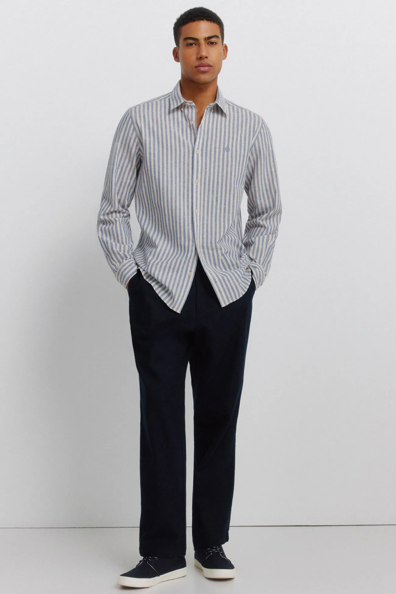 Chemise en lin à rayures