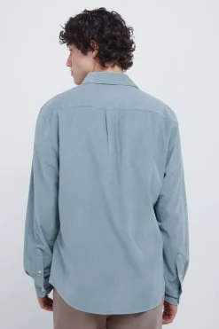 Chemise en micro velours c&ocirc;tel&eacute; c&ocirc;tel&eacute;