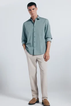Chemise en popeline micro- imprimé