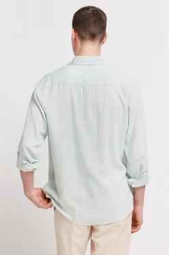 Chemise fil &agrave; fil en lin et viscose