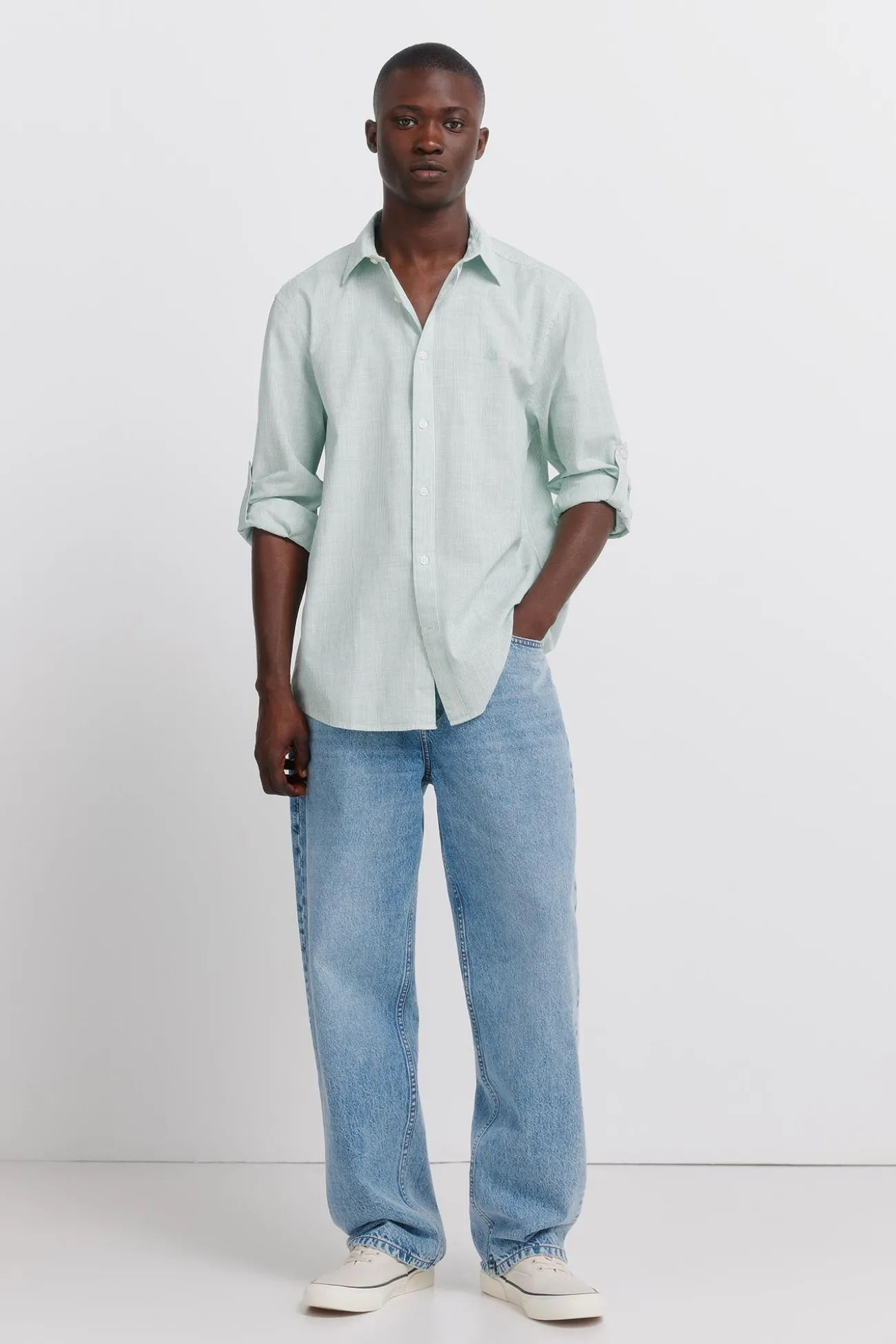 Chemise légère micro-rayures