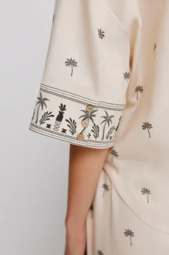 Chemise manches courtes imprim&eacute;e oversize