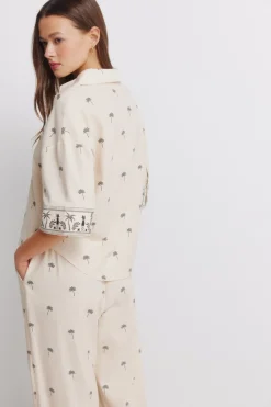 Chemise manches courtes imprim&eacute;e oversize