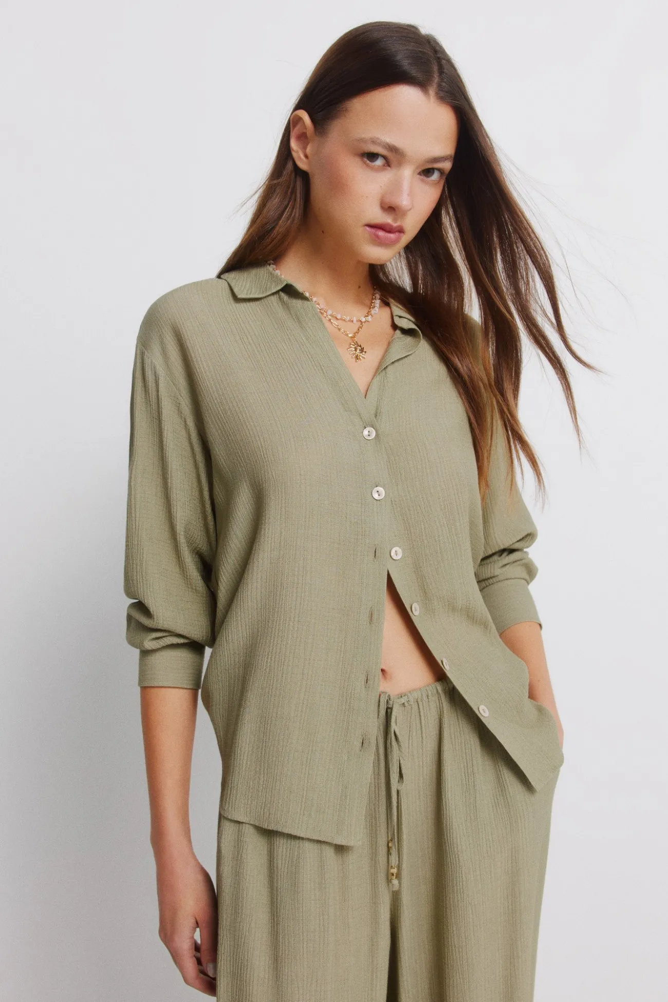Chemise manches longues à rayures