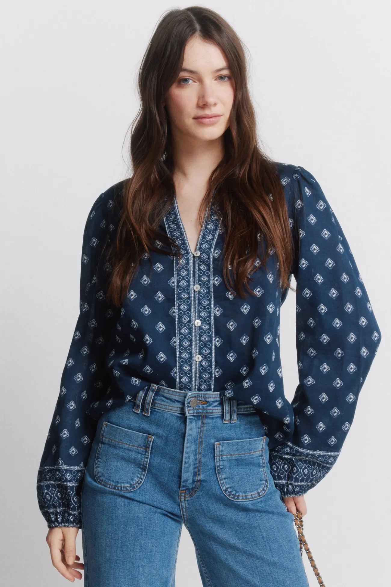 Chemise manches longues imprimée