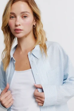 Chemise oversize &agrave; rayures