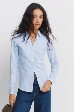 Chemise Oxford en coton à col en V