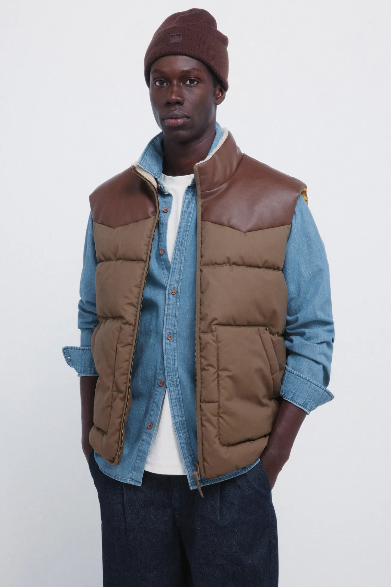 Gilet matelassé contrasté