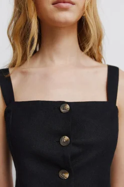 Haut gilet en lin noir