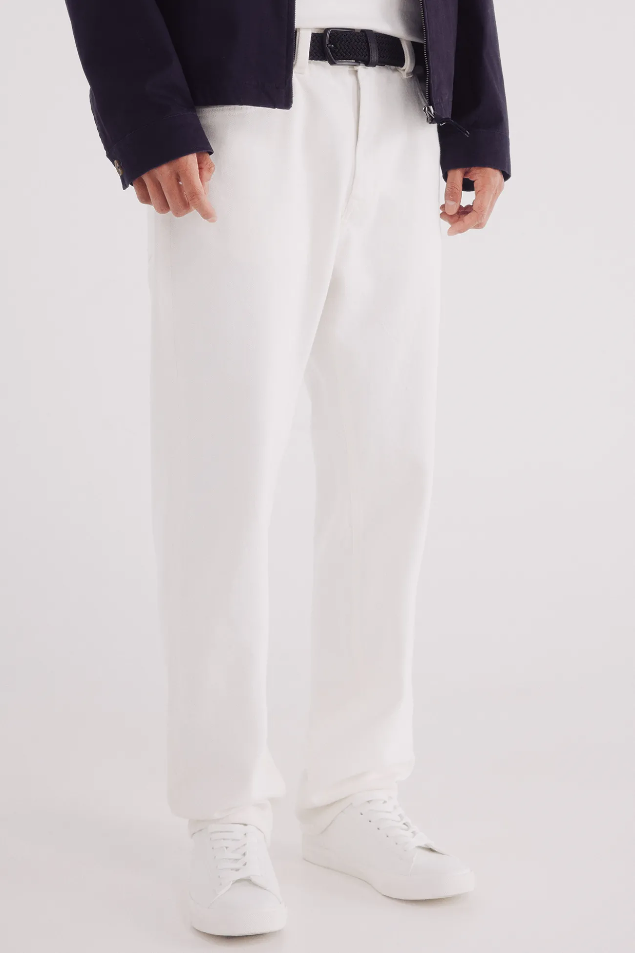 Jeans blanc coupe droite