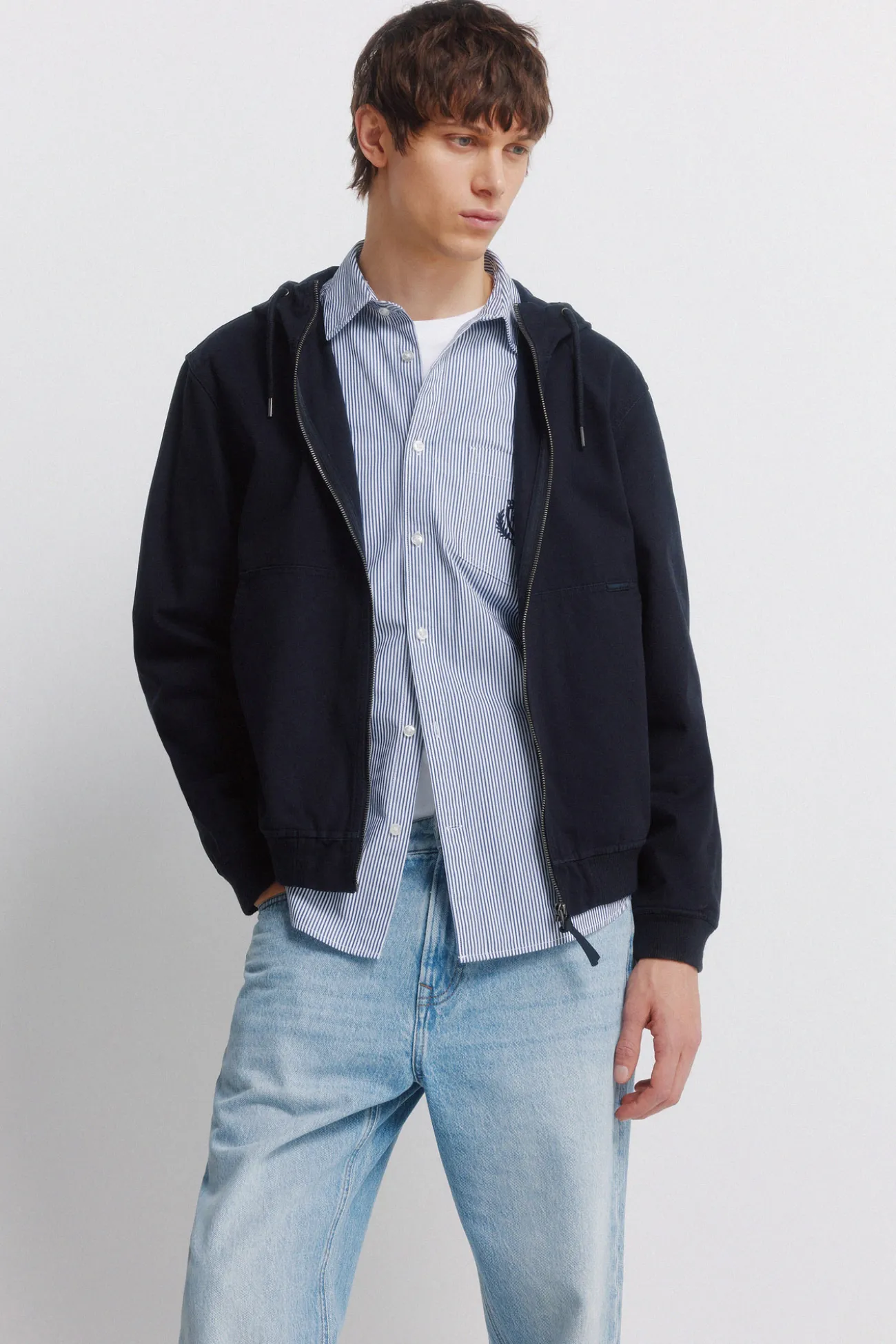 Jeans délavé moyen clair coupe droite
