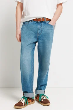 Jeans lavage moyen coupe droite