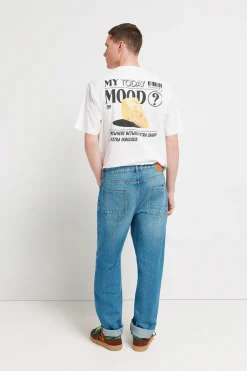Jeans lavage moyen coupe droite