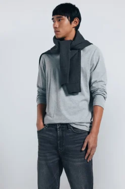Jeans skinny délavé gris foncé
