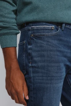 Jeans slim délavé moyennement foncé