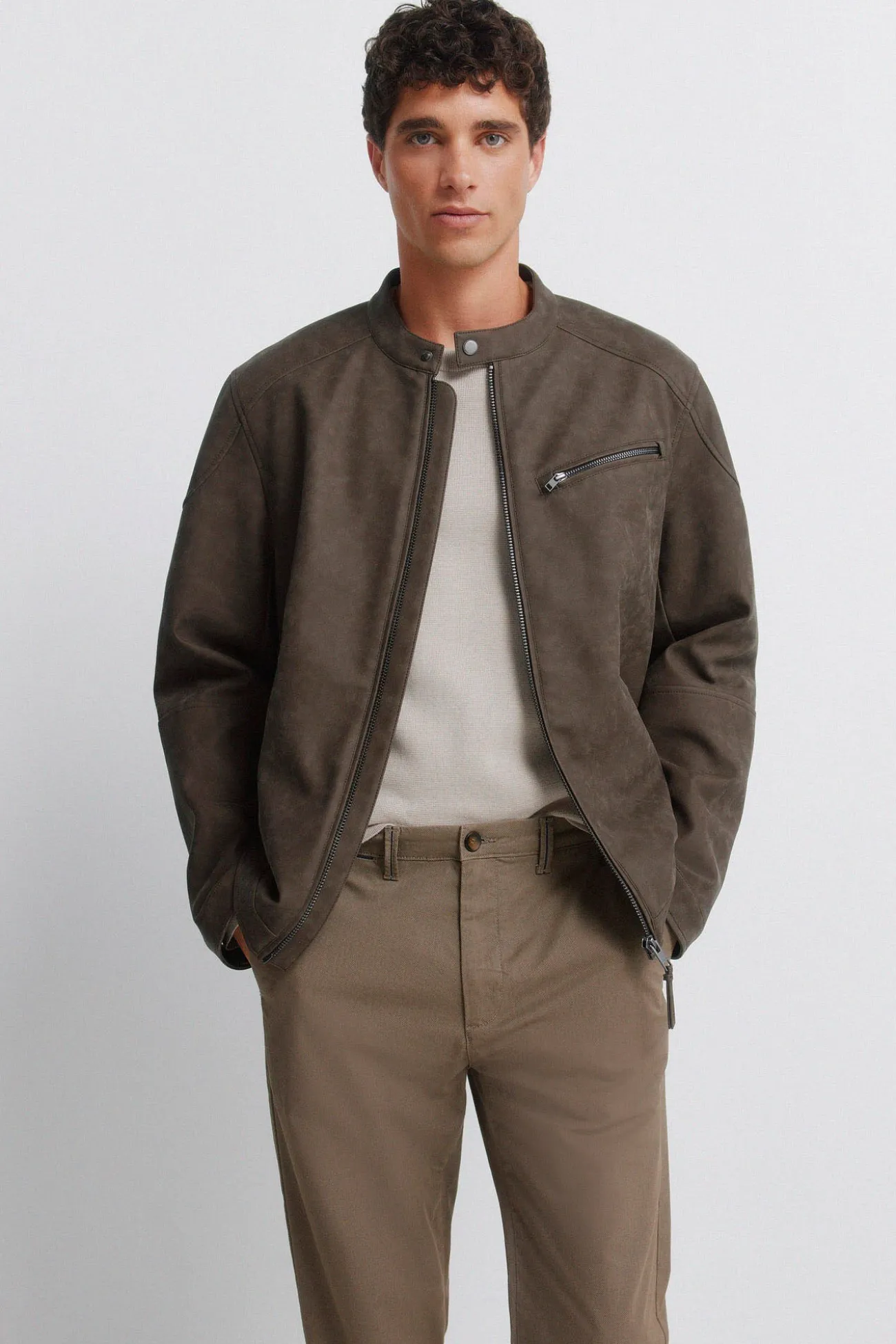 Pantalon chino micro-imprimé coupe slim