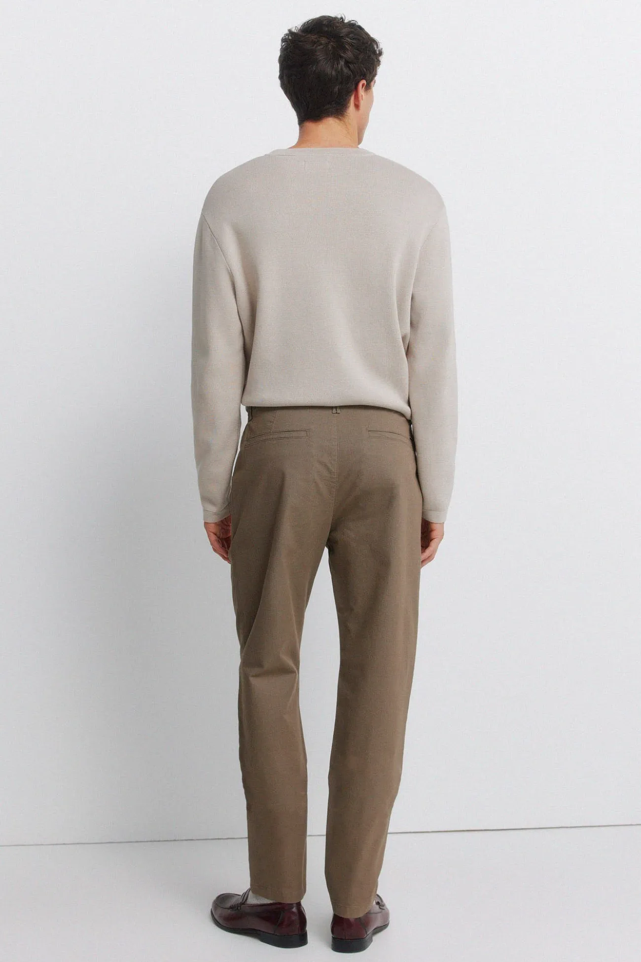 Pantalon chino micro-imprimé coupe slim
