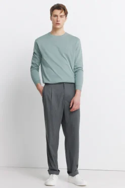 Pantalon droit relaxed fit à rayures