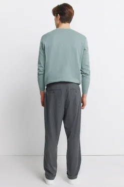 Pantalon droit relaxed fit à rayures