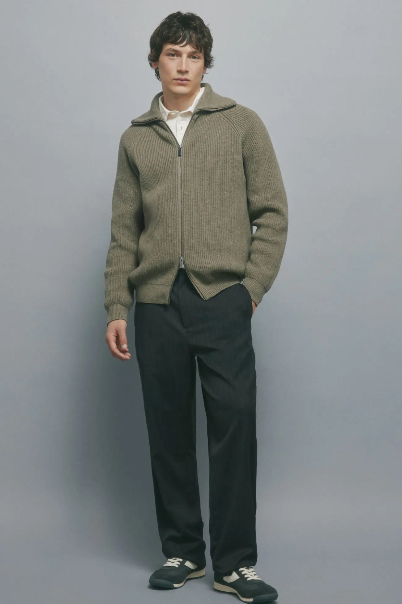 Pantalon rayures coupe droite