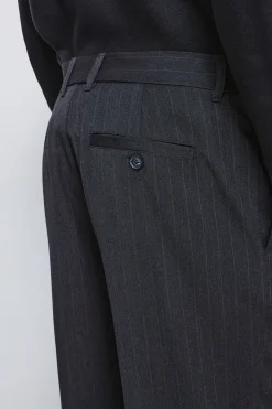 Pantalon rayures coupe droite