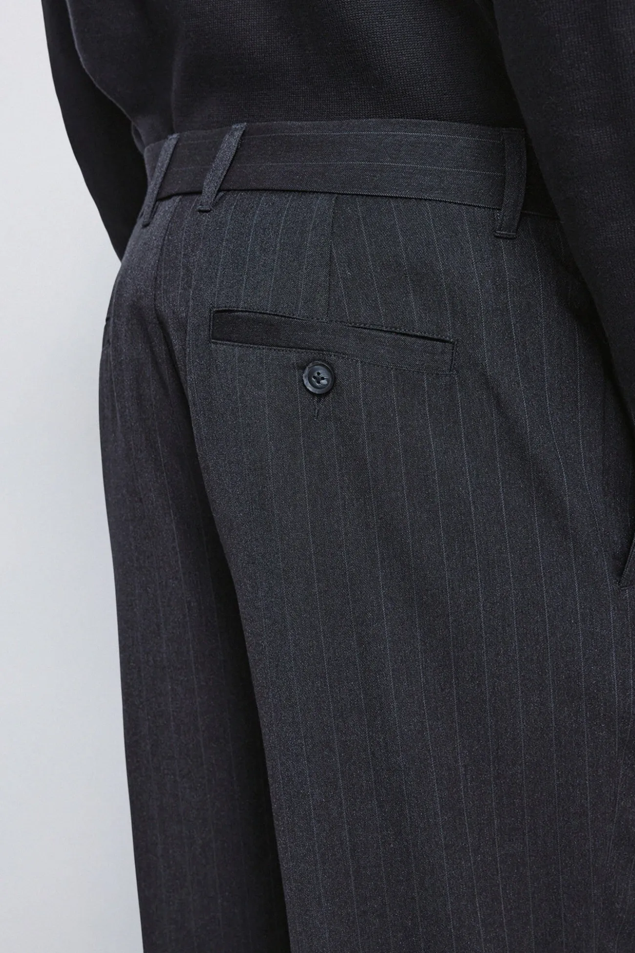 Pantalon rayures coupe droite